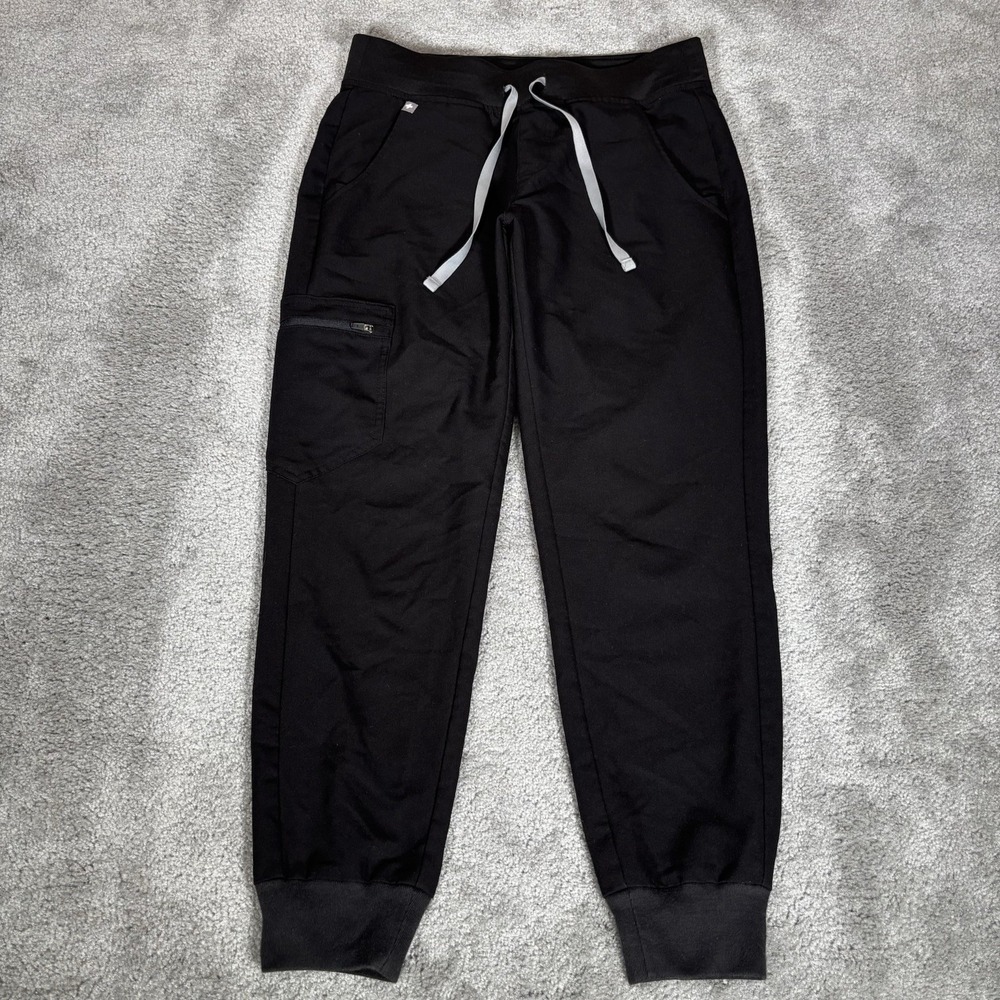 Figs Zamora Jogger Scrub Pants Womens S Black Stretch Technical Collection Cargo